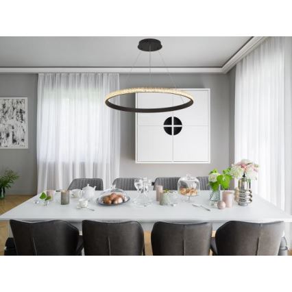 LED dimmelhető csillár zsinóron LED/55W/230V 3000-6500K átm. 80 cm + távirányítás