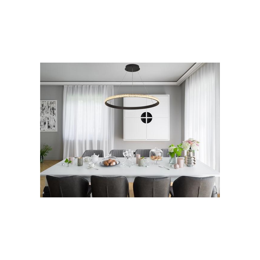 LED dimmelhető csillár zsinóron LED/55W/230V 3000-6500K átm. 80 cm + távirányítás