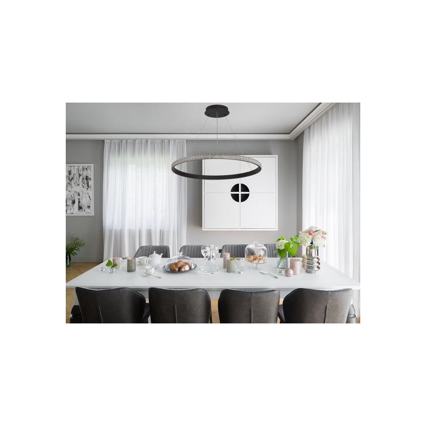 LED dimmelhető csillár zsinóron LED/55W/230V 3000-6500K átm. 80 cm + távirányítás