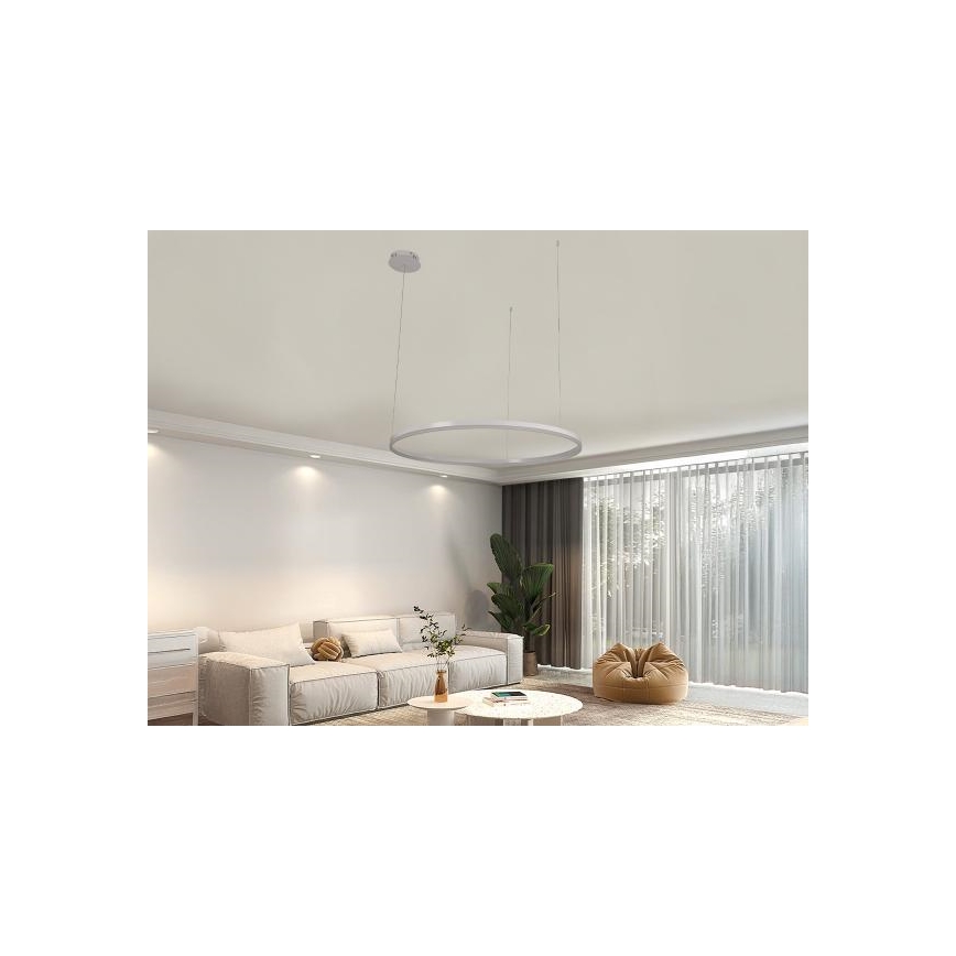 LED dimmelhető csillár zsinóron LED/55W/230V 3000-6500K átm. 80 cm + távirányítás