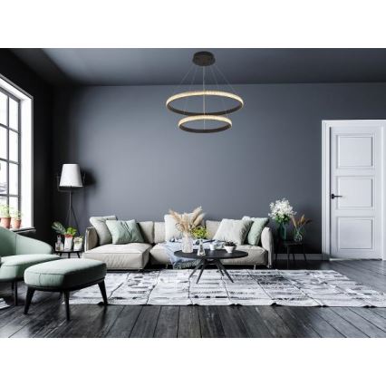 LED dimmelhető csillár zsinóron LED/65W/230V 3000-6500K átm. 60 cm + távirányítás