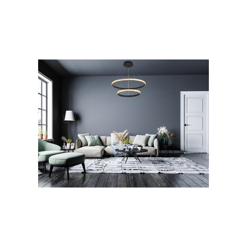 LED dimmelhető csillár zsinóron LED/65W/230V 3000-6500K átm. 60 cm + távirányítás