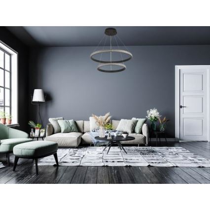 LED dimmelhető csillár zsinóron LED/65W/230V 3000-6500K átm. 60 cm + távirányítás