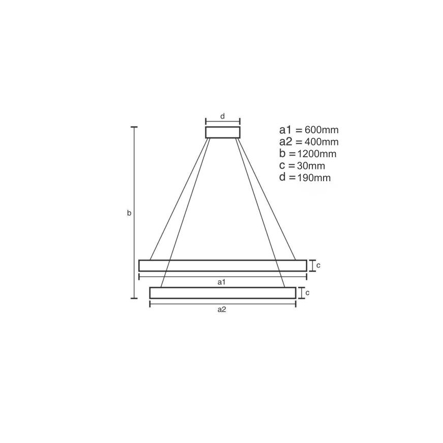 LED dimmelhető csillár zsinóron LED/65W/230V 3000-6500K átm. 60 cm + távirányítás