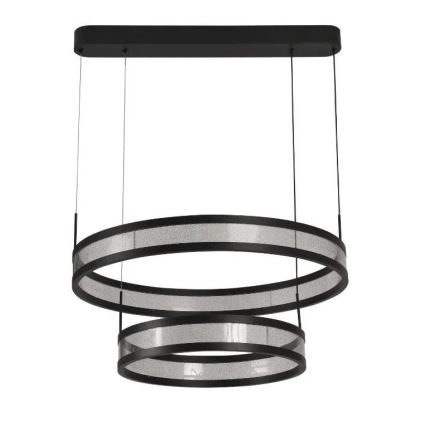 LED dimmelhető csillár zsinóron LED/70W/230V 3000-6500K átm. 60 cm fekete + távirányítás