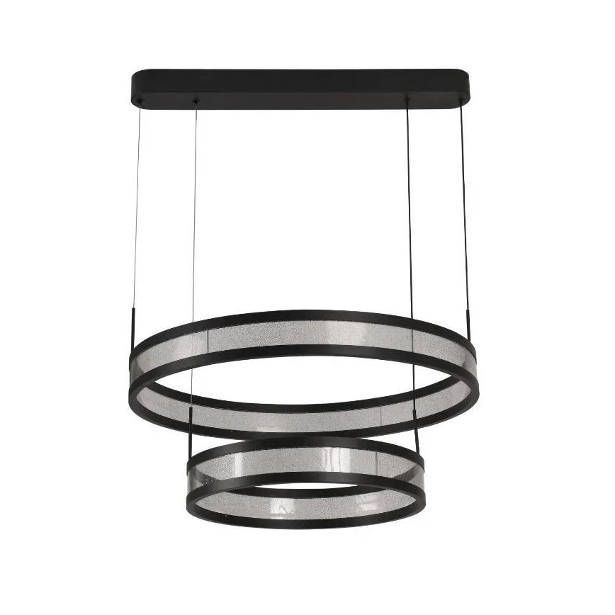 LED dimmelhető csillár zsinóron LED/70W/230V 3000-6500K átm. 60 cm fekete + távirányítás