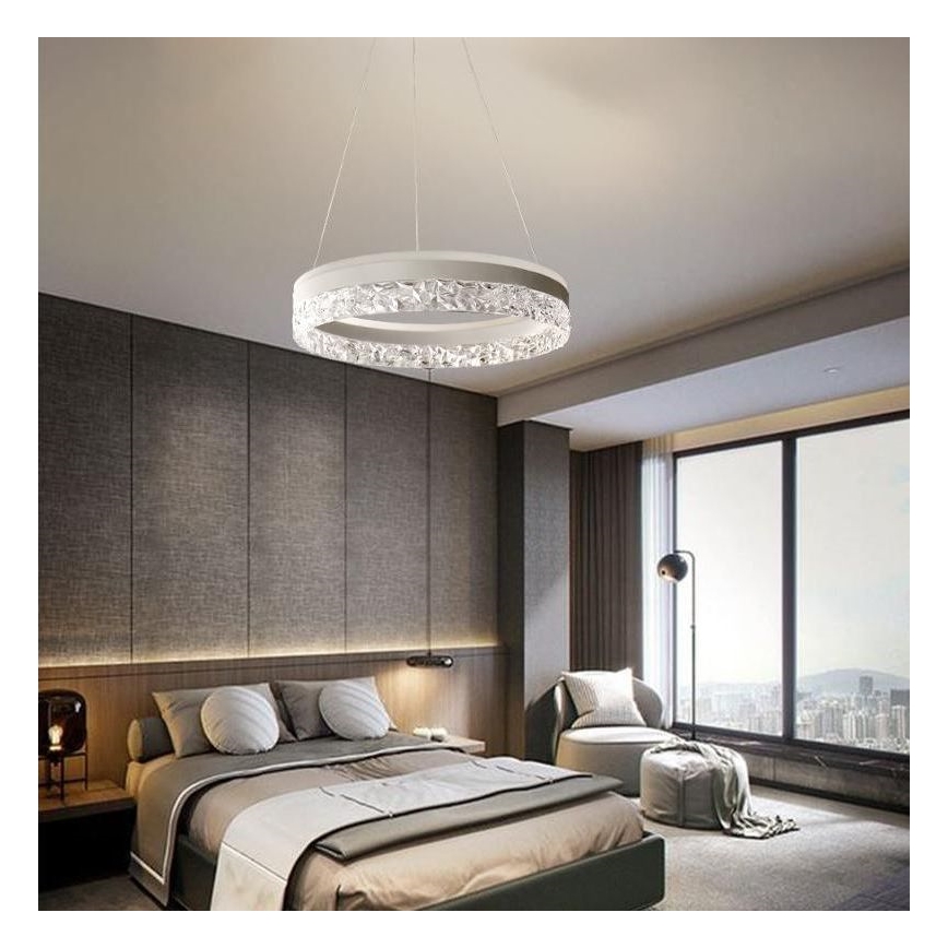 LED dimmelhető csillár zsinóron LED/80W/230V 3000-6500K fehér + távirányítás