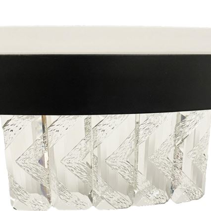 LED Dimmelhető kristály csillár zsinóron LED/90W/230V 3000-6500K fekete + távirányítás