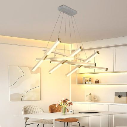 LED dimmelhető csillár zsinóron LED/90W/230V 3000-6500K átm. 80 cm + távirányítás