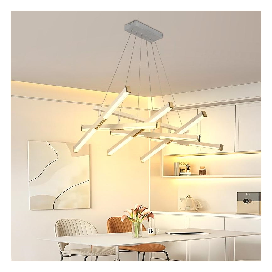 LED dimmelhető csillár zsinóron LED/90W/230V 3000-6500K átm. 80 cm + távirányítás