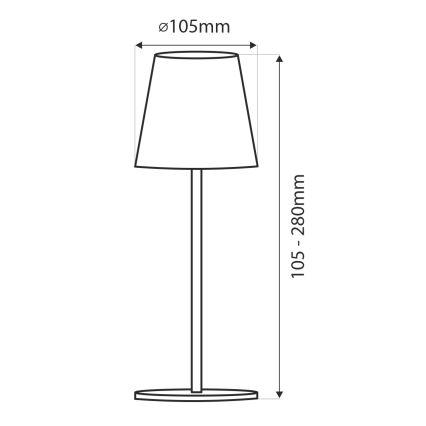LED dimmelhető érintésvezérelt asztali lámpa LED/3W/5V USB 800 mAh fehér