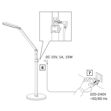 LED Dimmelhető érintős állólámpa FERRARA LED/13W/230V 3000/4000/6000K fehér