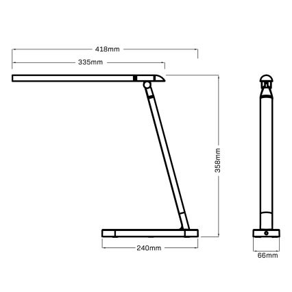 LED Dimmelhető érintős asztali lámpa MADERA LED/7W/230V USB fehér