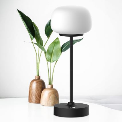 LED Dimmelhető érintős asztali lámpa RIMINI LED/2W/5V USB 2000 mAh fekete/fehér