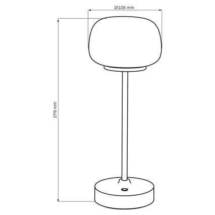 LED Dimmelhető érintős asztali lámpa RIMINI LED/2W/5V USB 2000 mAh matt króm/fehér