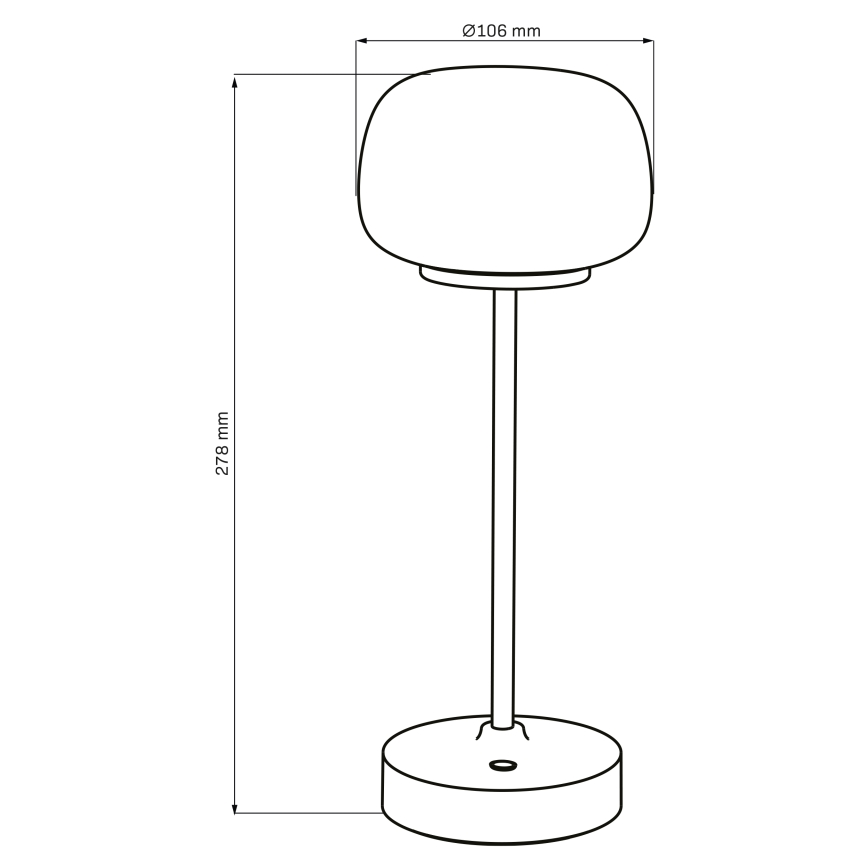 LED Dimmelhető érintős asztali lámpa RIMINI LED/2W/5V USB 2000 mAh matt króm/fehér