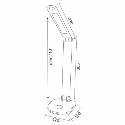 LED Dimmelhető érintős asztali lámpa USB konnektorral HAZEL LED/5W/230V