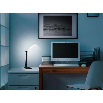 LED Dimmelhető érintős asztali lámpa USB-vel LED/7,2W/230V 2700-6500K fekete