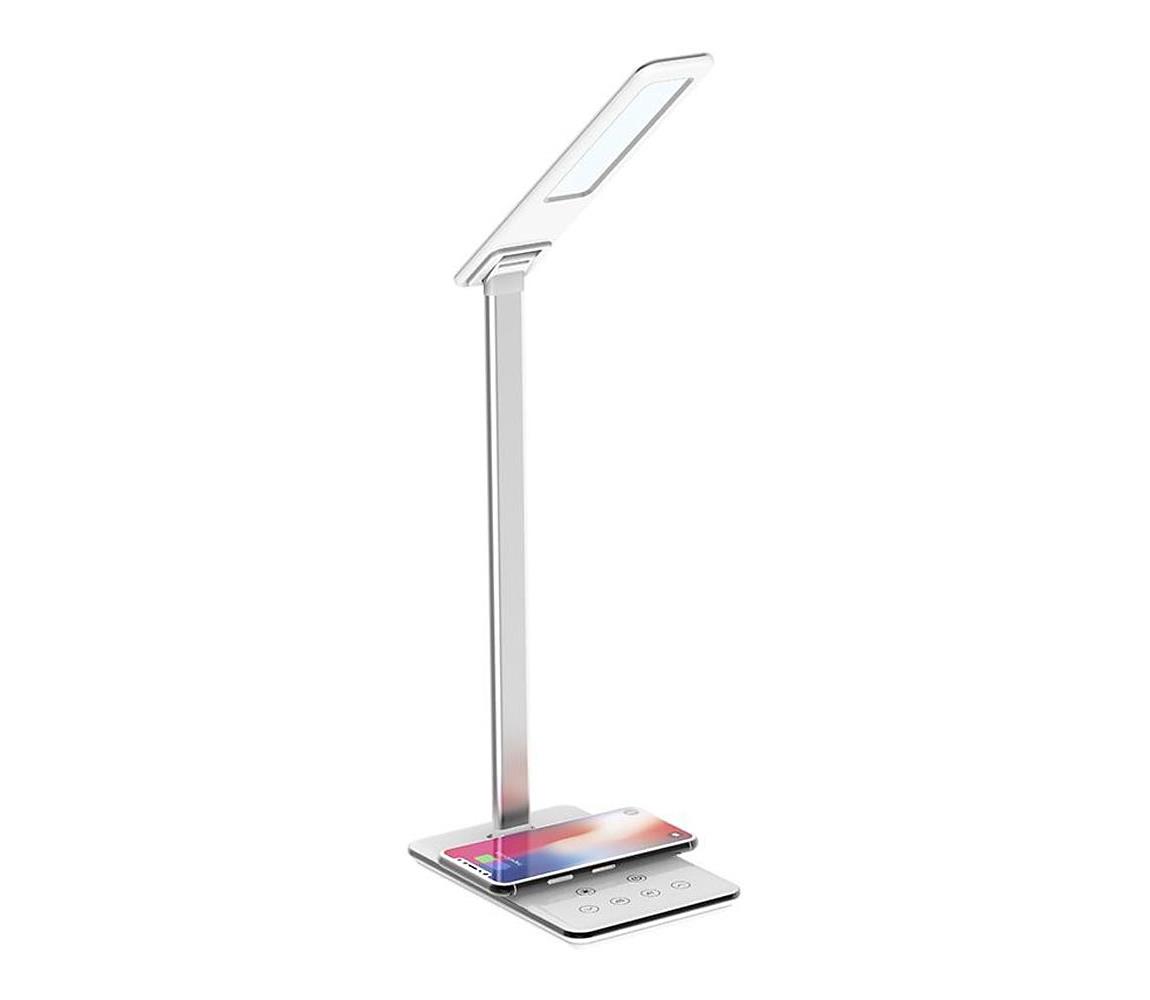 LED Dimmelhető érintős lámpa vezeték nélküli töltéssel JOY LED/6W/230V+USB fehér