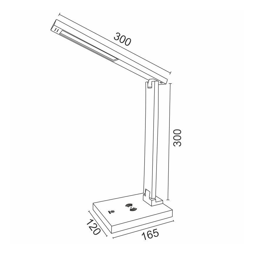 LED Dimmelhető érintős lámpa vezeték nélküli töltővel LISA LED/5W/230V + USB
