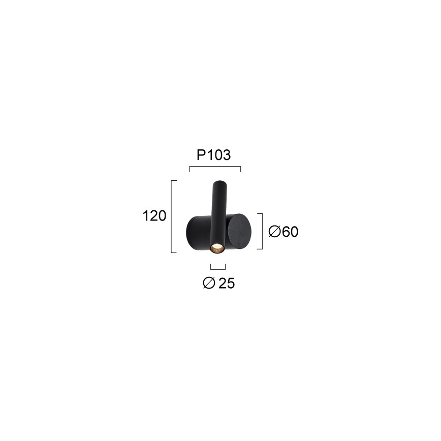 LED dimmelhető fali spotlámpa PLANET LED/4W/230V fekete