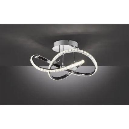LED dimmelhető felületre szerelhető csillár ABRO LED/26W/230V fényes króm