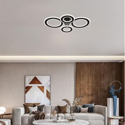 LED Dimmelhető felületre szerelhető csillár LED/100W/230V 3000-6500K + távirányítás