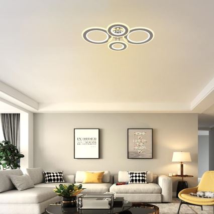 LED Dimmelhető felületre szerelhető csillár LED/100W/230V 3000-6500K + távirányítás