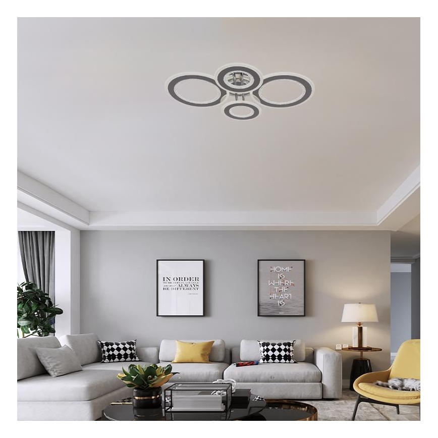 LED Dimmelhető felületre szerelhető csillár LED/100W/230V 3000-6500K + távirányítás