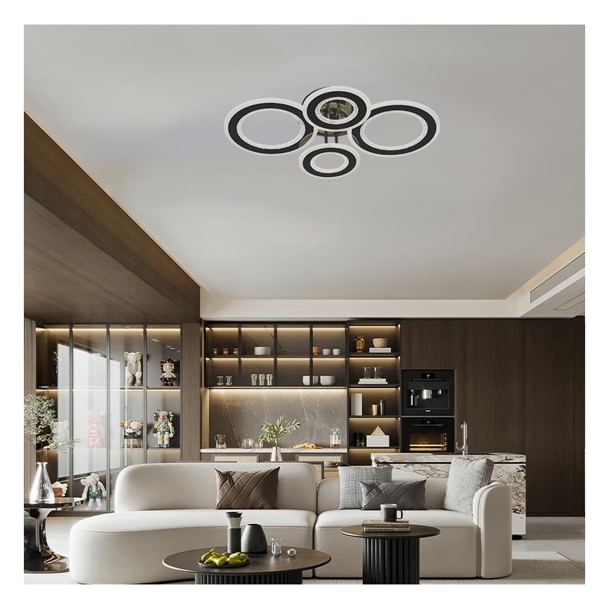 LED Dimmelhető felületre szerelhető csillár LED/100W/230V 3000-6500K + távirányítás