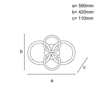 LED Dimmelhető felületre szerelhető csillár LED/100W/230V 3000-6500K + távirányítás