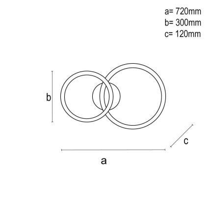 LED dimmelhető felületre szerelhető csillár LED/110W/230V 3000-6500K + távirányító