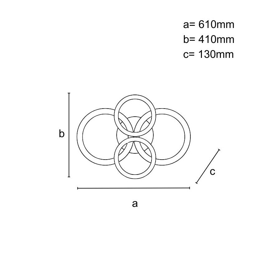 LED dimmelhető felületre szerelhető csillár LED/150W/230V 3000-6500K + távirányító