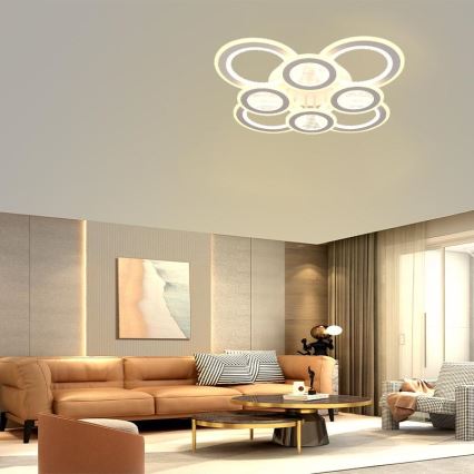 LED Dimmelhető felületre szerelhető csillár LED/200W/230V 3000-6500K + távirányítás