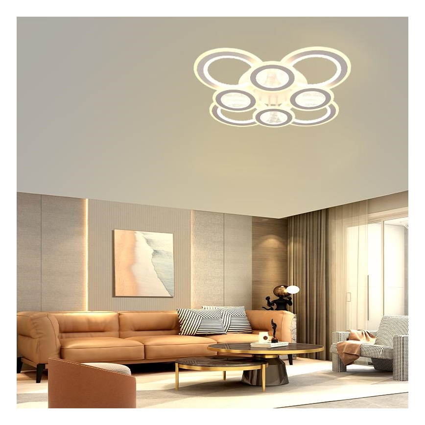 LED Dimmelhető felületre szerelhető csillár LED/200W/230V 3000-6500K + távirányítás