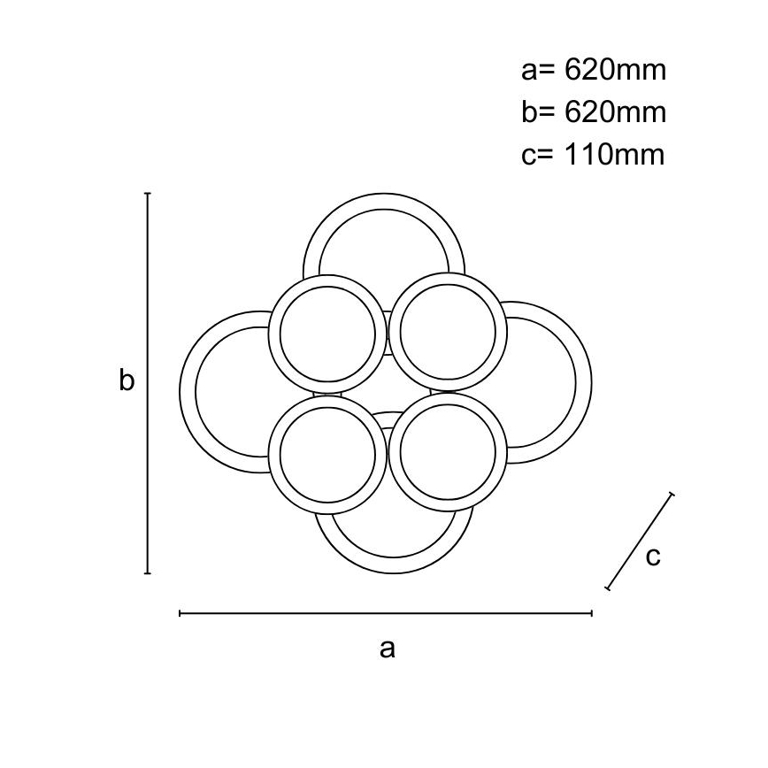 LED Dimmelhető felületre szerelhető csillár LED/200W/230V 3000-6500K + távirányítás
