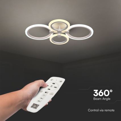 LED Dimmelhető felületre szerelhető csillár LED/45W/230V 3000-6500K + távirányítás