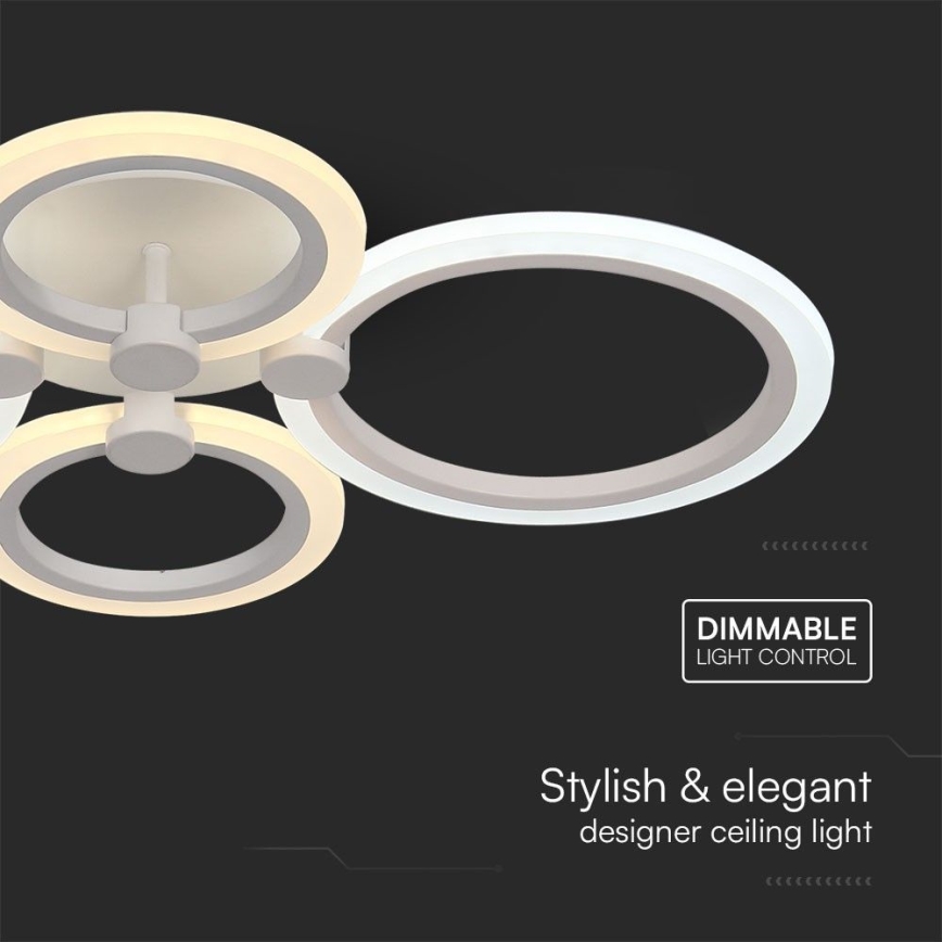 LED Dimmelhető felületre szerelhető csillár LED/45W/230V 3000-6500K + távirányítás