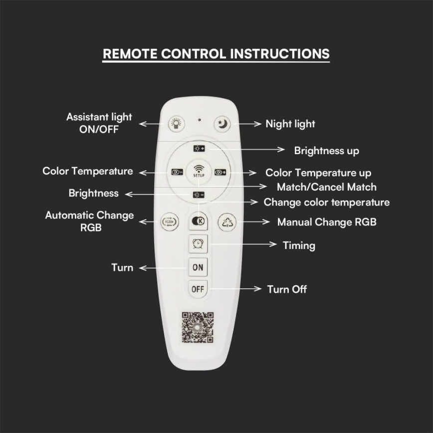 LED Dimmelhető felületre szerelhető csillár LED/45W/230V 3000-6500K + távirányítás