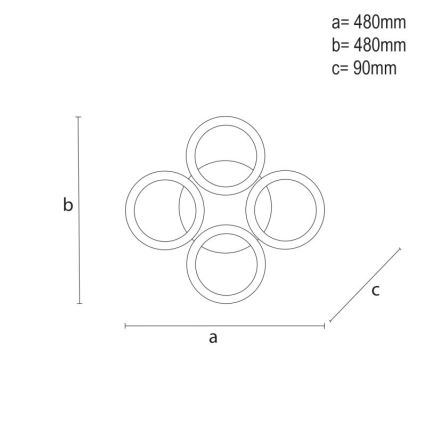 LED Dimmelhető felületre szerelhető csillár LED/55W/230V 3000-6500K + távirányító