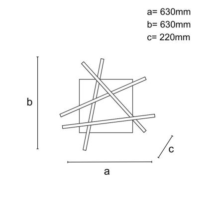 LED Dimmelhető felületre szerelhető csillár LED/60W/230V 3000-6500K + távirányítás