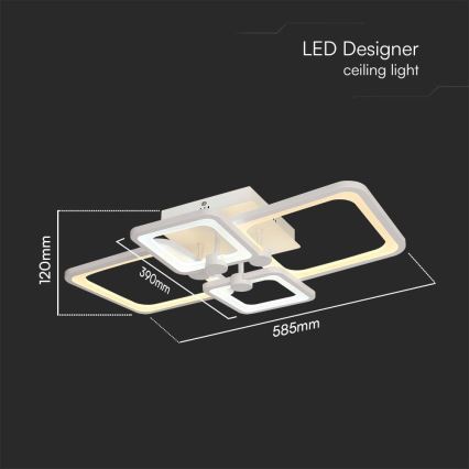 LED Dimmelhető felületre szerelhető csillár LED/70W/230V 3000-6500K + távirányítás