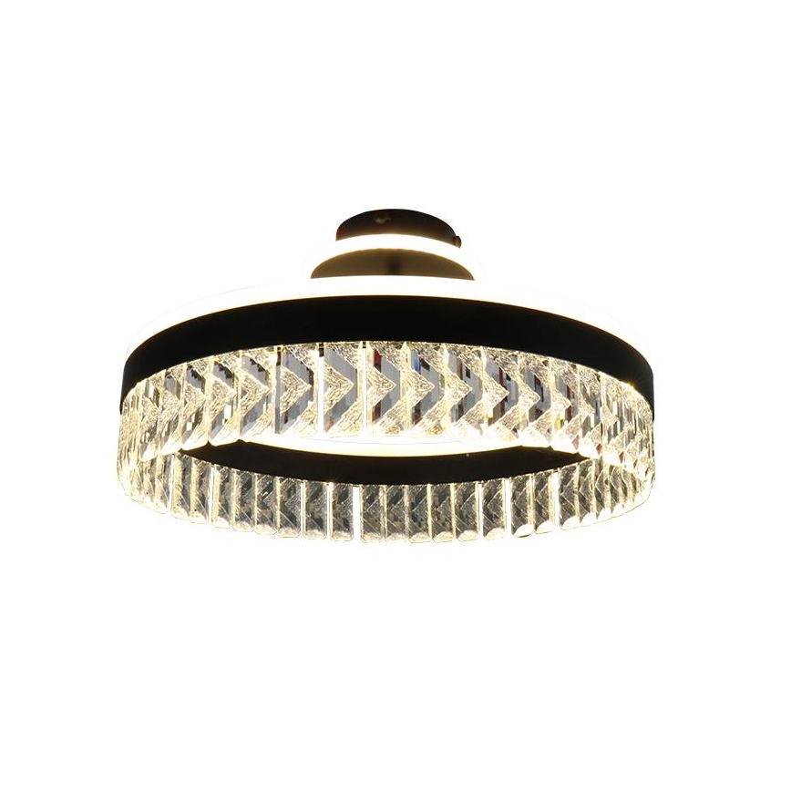 LED Dimmelhető kristály felületre szerelhető Csillár LED/75W/230V 3000-6500K fekete + távirányítás