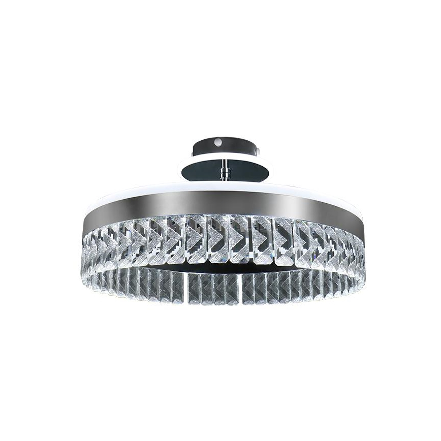 LED Dimmelhető felületre szerelhető kristálycsillár LED/75W/230V 3000-6500K matt króm + távirányítás