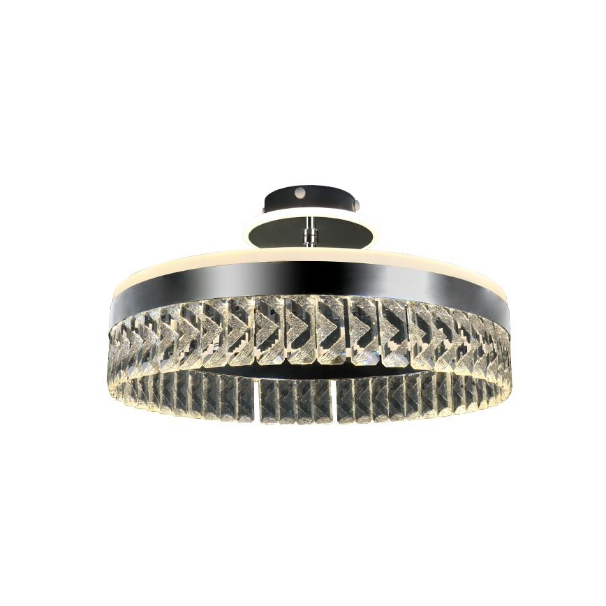 LED Dimmelhető felületre szerelhető kristálycsillár LED/75W/230V 3000-6500K matt króm + távirányítás