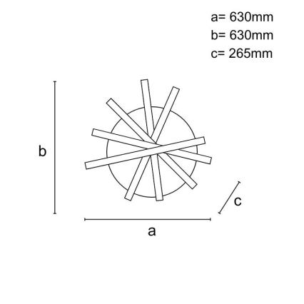 LED Dimmelhető felületre szerelhető csillár LED/75W/230V 3000-6500K + távirányítás
