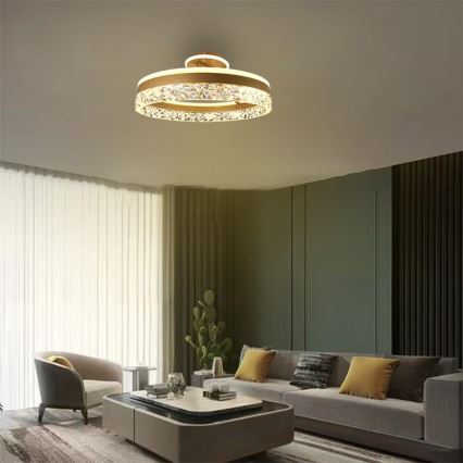 LED Dimmelhető felületre szerelhető csillár LED/86W/230V 3000-6500K arany + távirányítás
