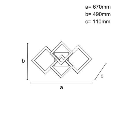 LED Dimmelhető felületre szerelhető csillár LED/95W/230V 3000-6500K + távirányítás