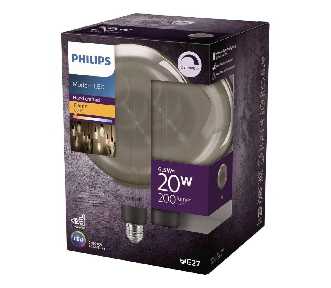 Philips LED dimmelhető filament izzó G200 E27/6,5W/230V 1800K 8719514315396