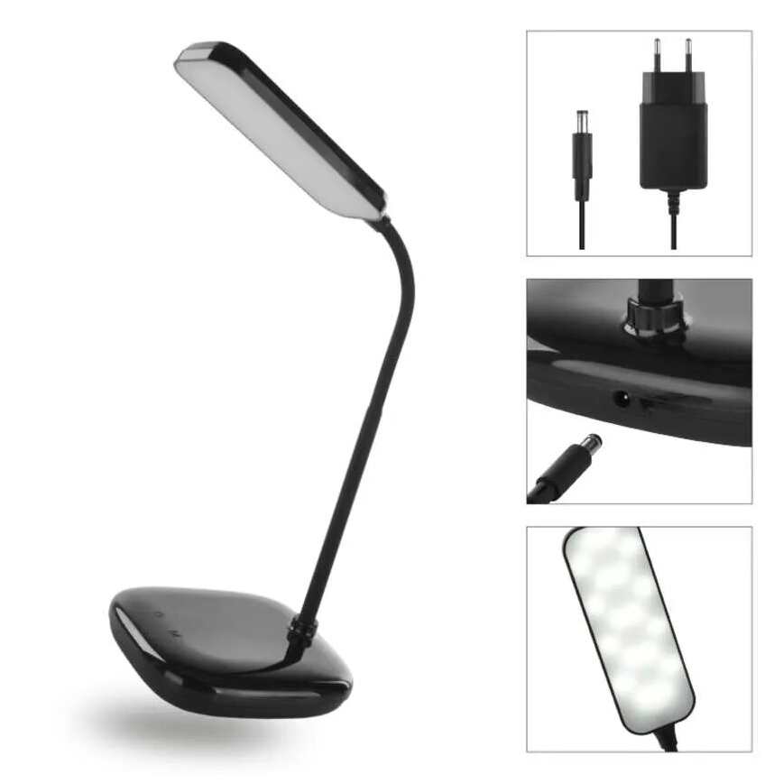 LED Dimmelhető flexibilis asztali lámpa LED/12W/230V 3000K/4000K/6500K fekete